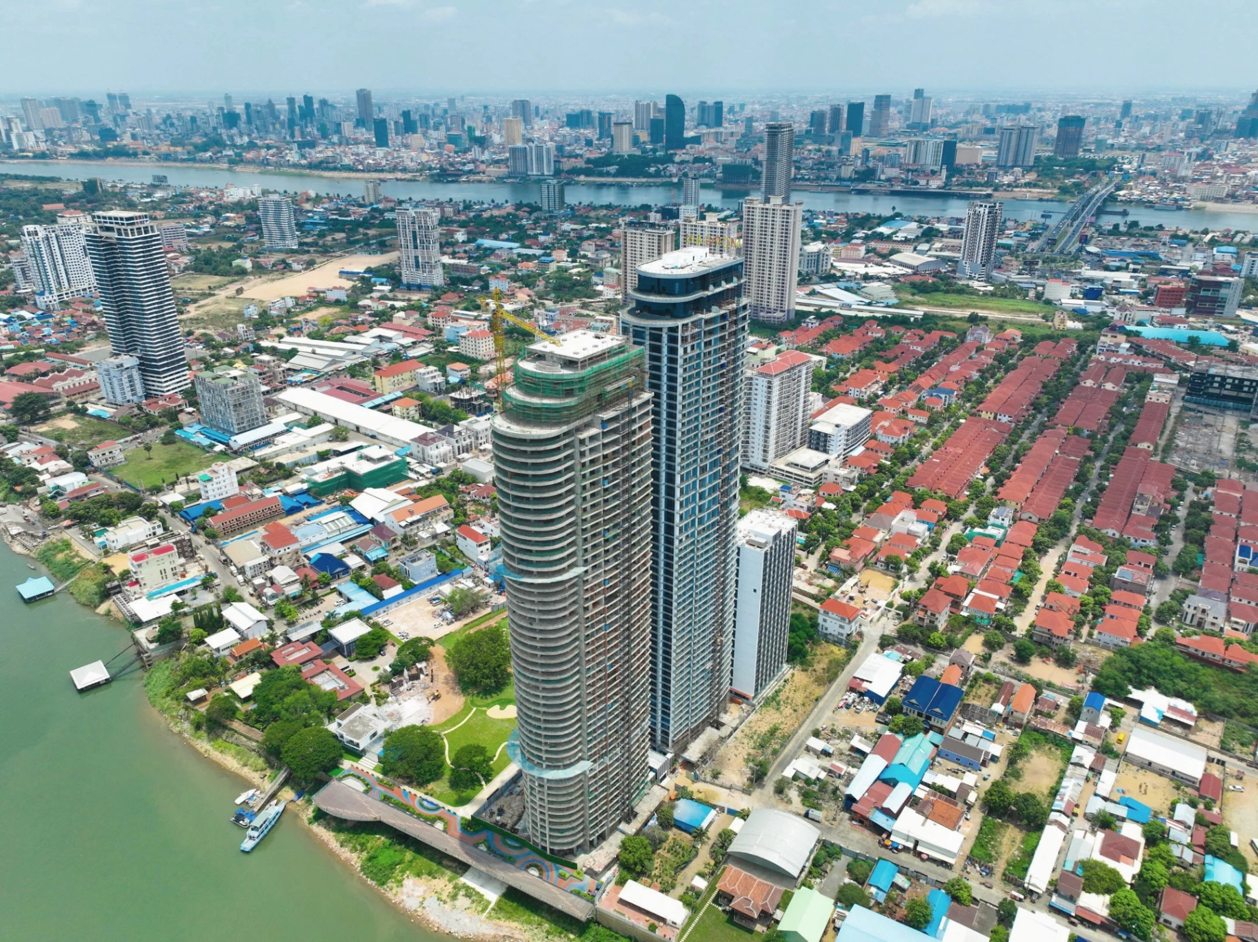 Phnom Penh riverside high-rise development, Cambodia