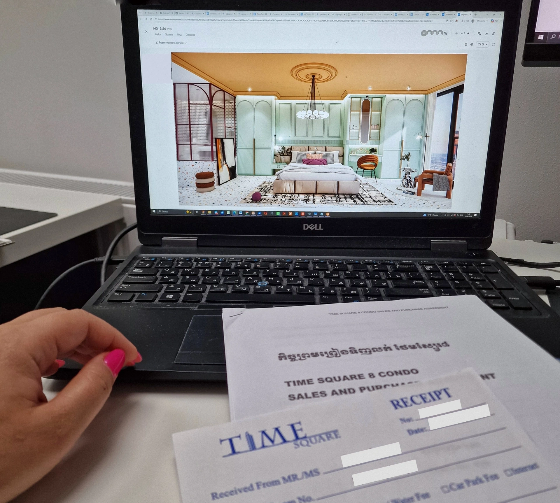 Project review — Phnom Penh developer briefing with sales agreement and condo layout